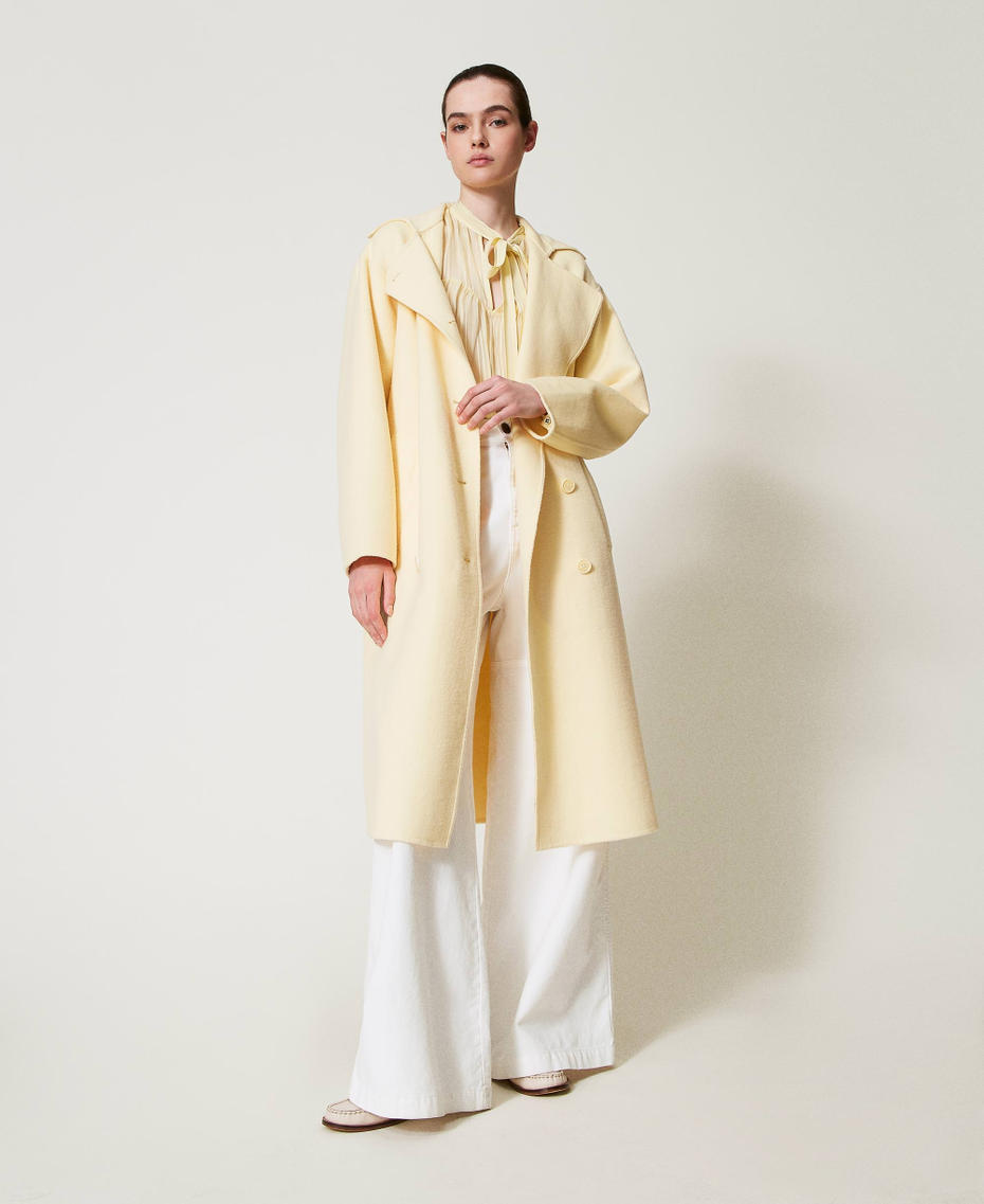 Doubled wool blend cloth coat Vanilla Woman 251TP2232_12143_01