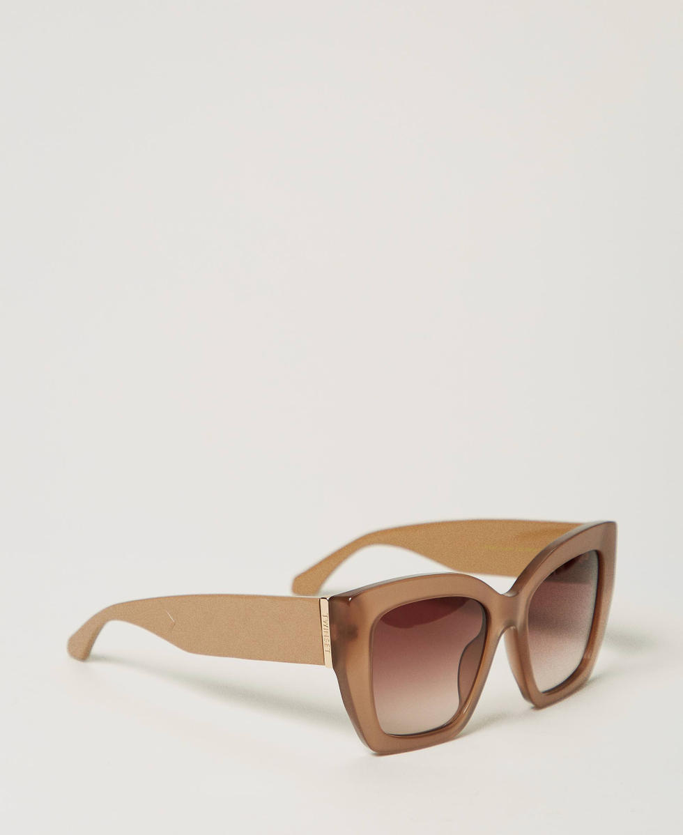 Lunettes de soleil oversize opalescentes Shiny Opal Dove Grey Femme 999TZ505A_12471_02
