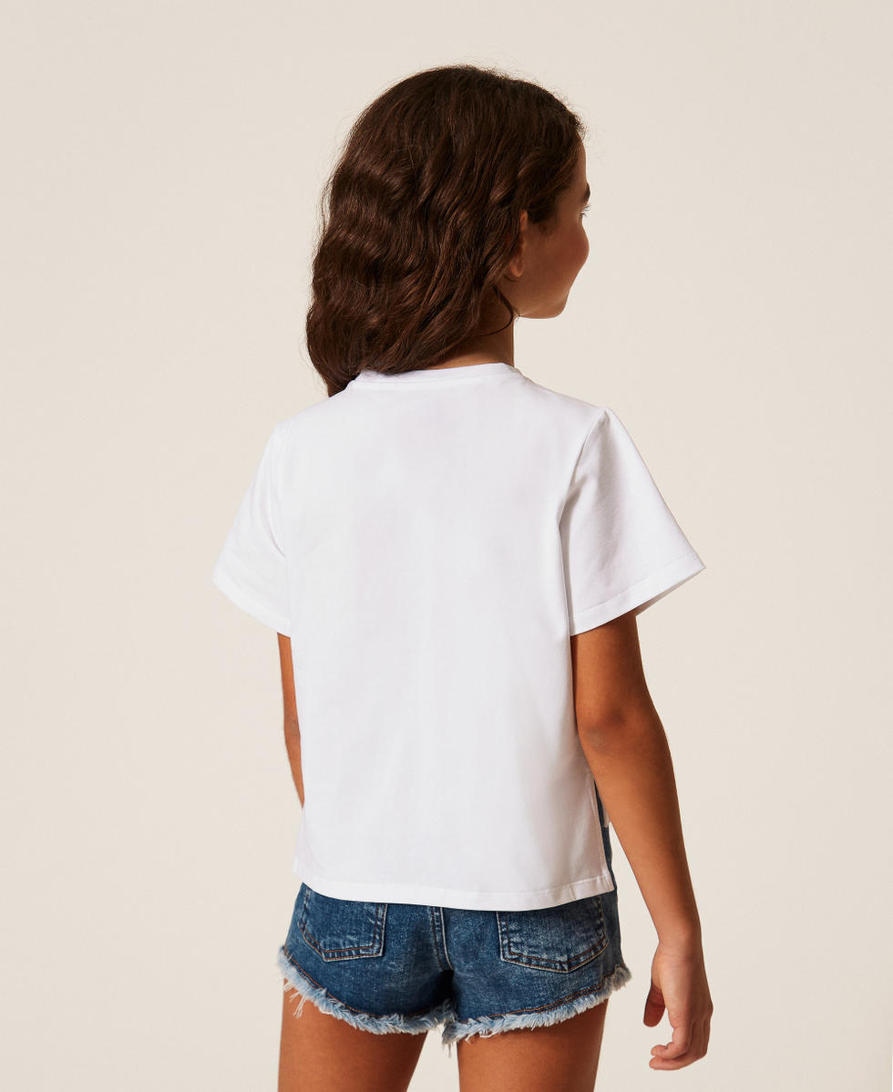 T-Shirt im Regular-Fit mit Nieten Mattwei&szlig; M&auml;dchen 261GJ2092_00526_03