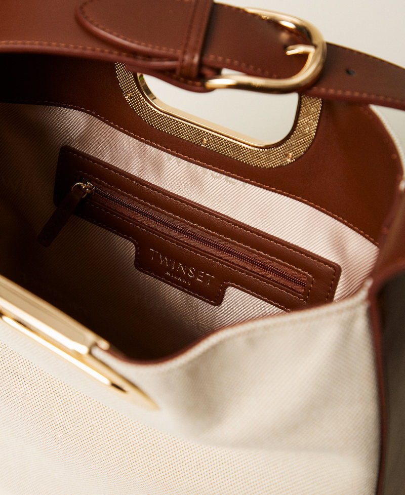 Lila canvas hobo bag Natural White Woman 261TD8160_00497_04