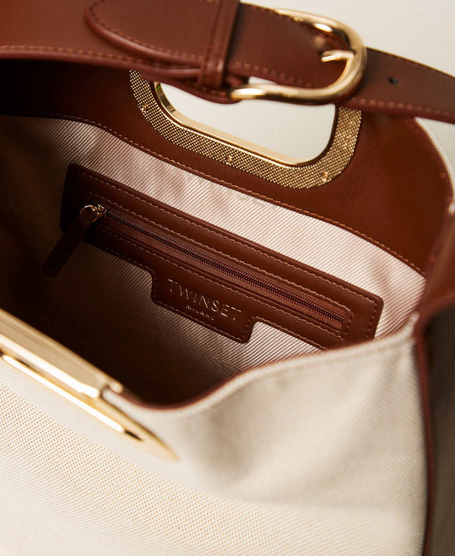 Lila canvas hobo bag Natural White Woman 261TD8160_00497_04