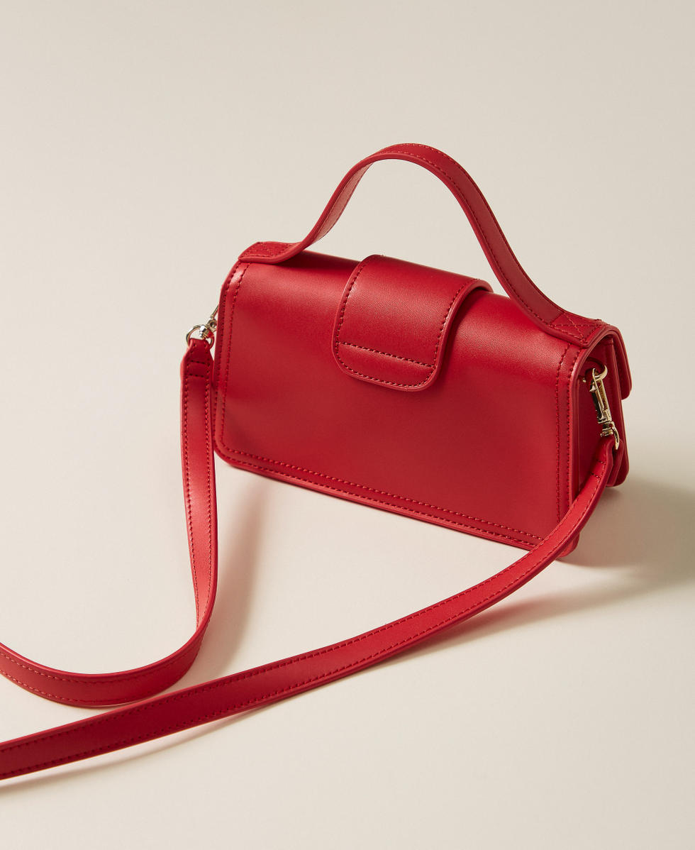 Shoulder bag with flap and logo Magenta Red Girl 261GJ8012_13160_03