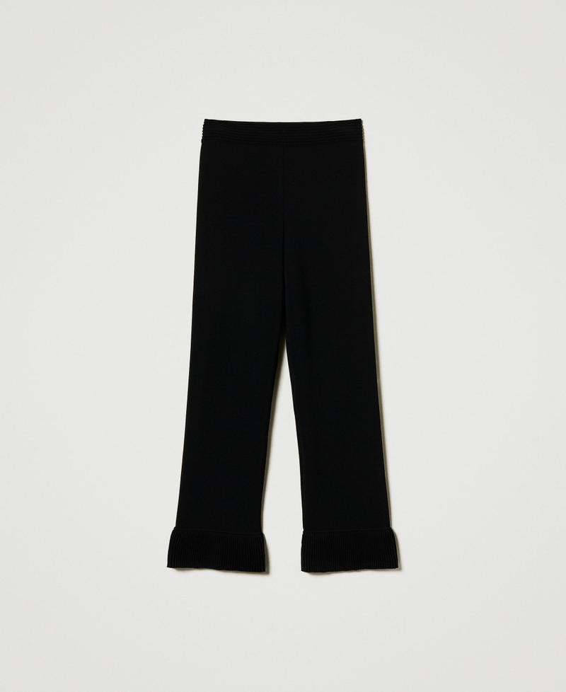 Flared knit trousers Black Woman 242TT3122_00006_S0
