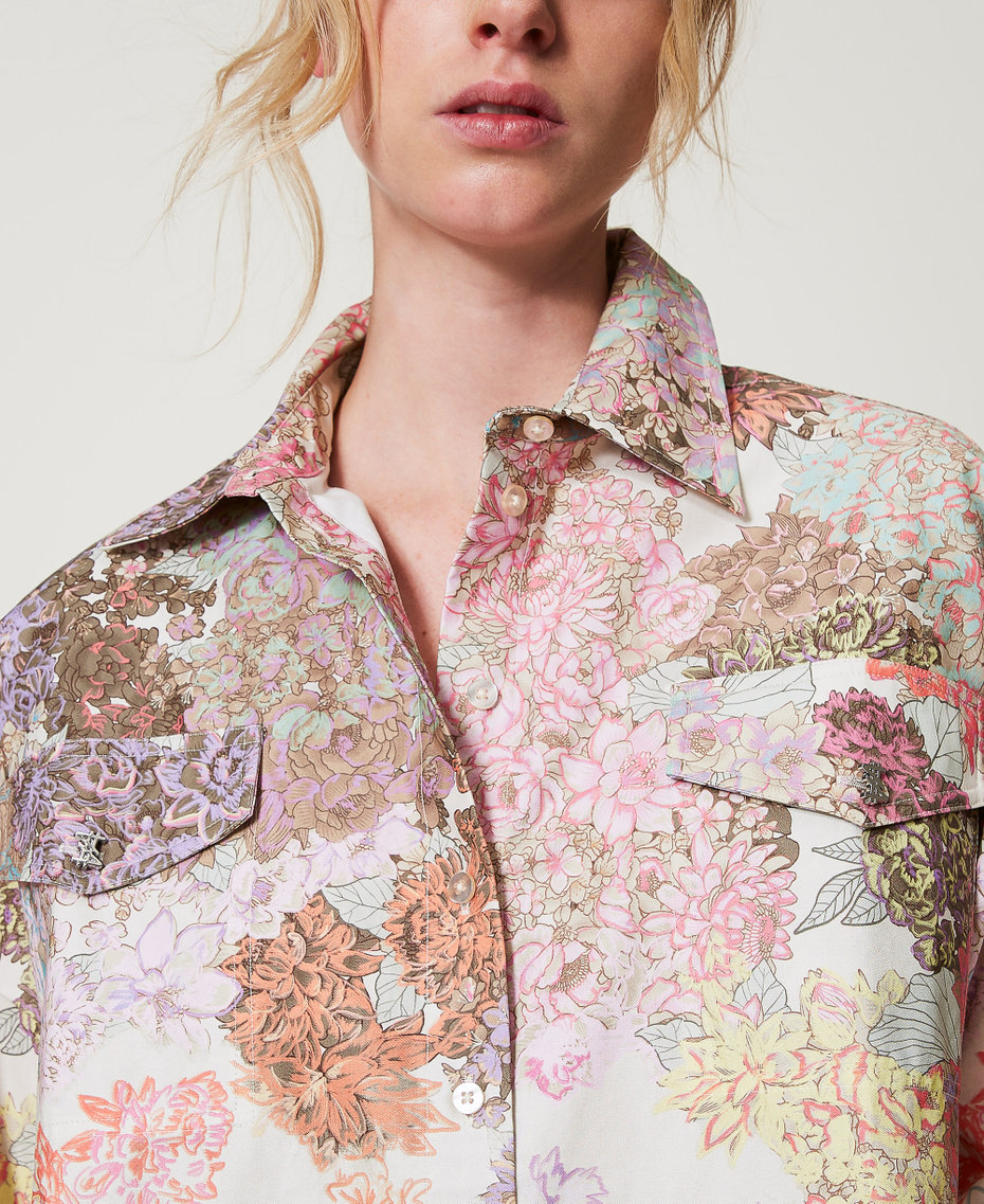 MYFO shirt with a floral print Summer Sand Camouflower Woman 251AQ2080_12416_04