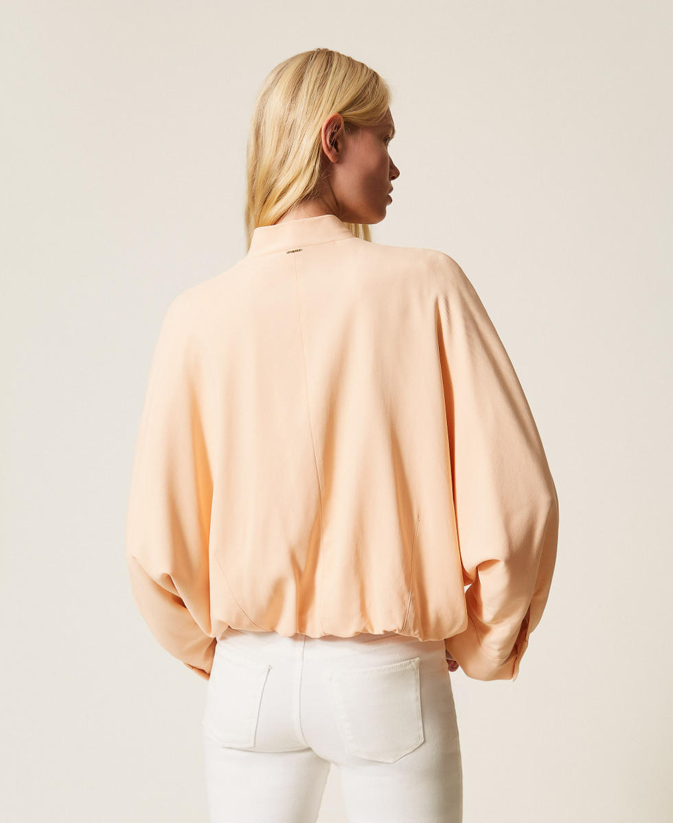 Bomber jacket with kimono sleeves Peach Pink Woman 261TP2222_11750_04