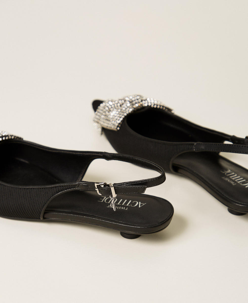 Slingbacks with rhinestone bow Black Woman 252ACP014_00006_03