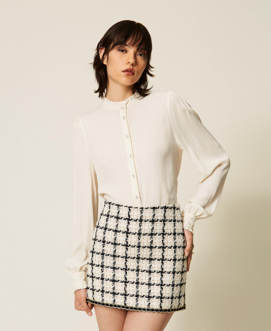 Cr&ecirc;pe de Chine silk blend shirt Mother Of Pearl Woman 262TP278B_00059_01