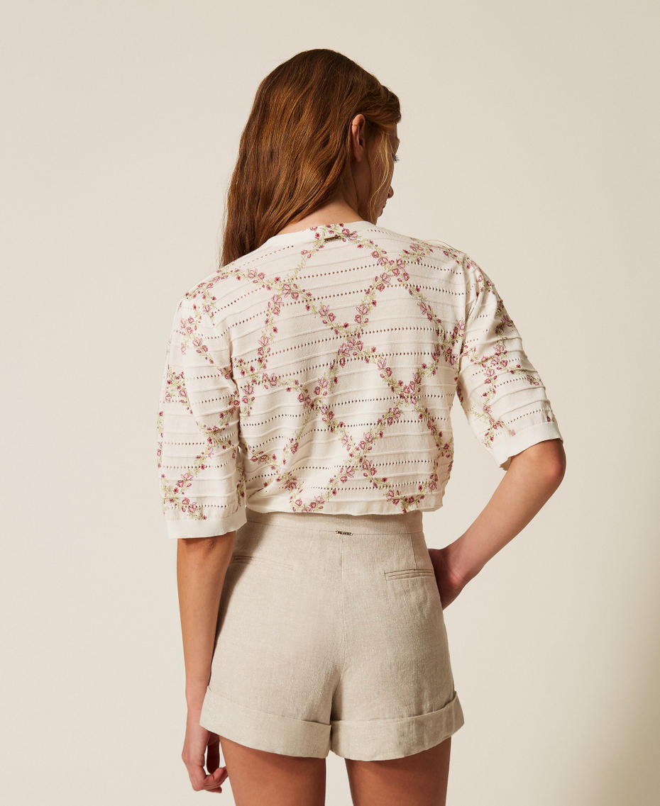 Cherry print cardigan Delicate Geometries Pastel Print Woman 261TT3270_13589_03