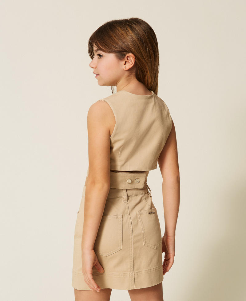 Minigonna in bull Beige "Safari" Bambina 261GJ2103_13191_03