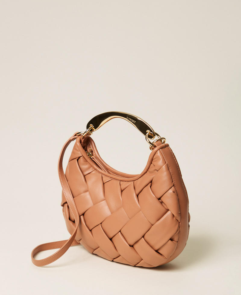 Handwoven &lsquo;Croissant&rsquo; bag Mocha Mousse Brown Woman 261TB7370_13168_02