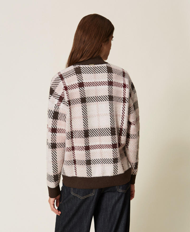 Jacquard-Pullover mit Karomuster Jacquard-Karomuster Frau 262LI3UAA_13921_03