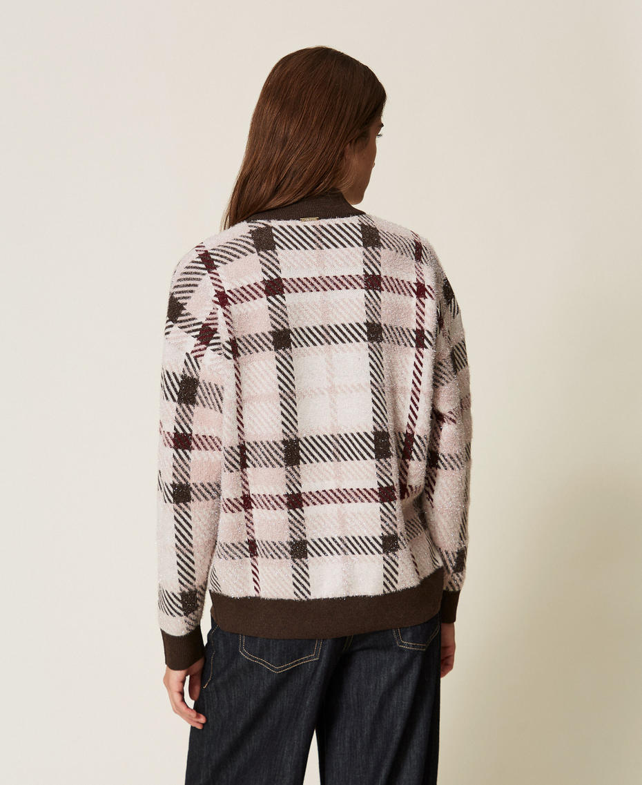 Jacquard-Pullover mit Karomuster Jacquard-Karomuster Frau 262LI3UAA_13921_03