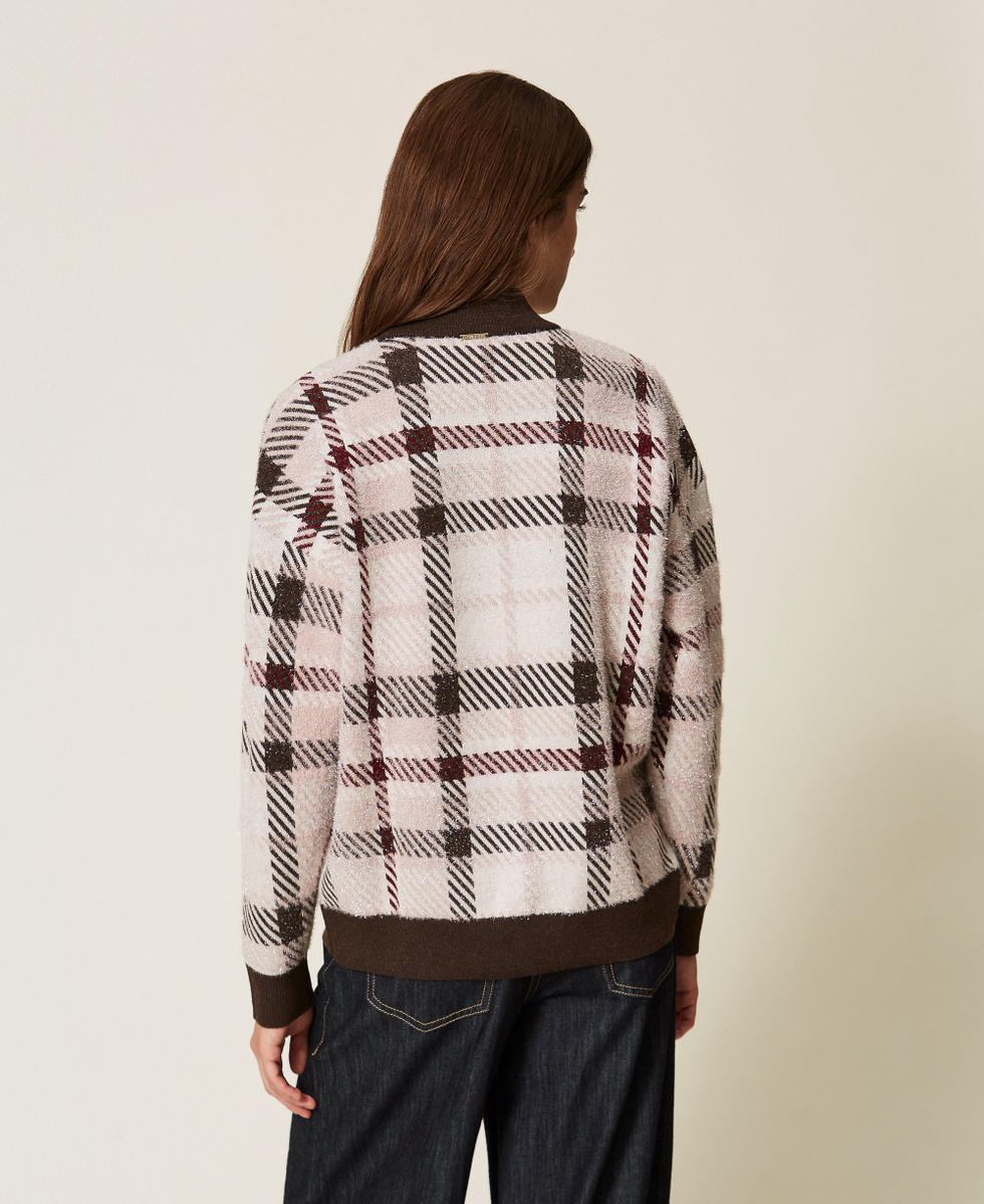 Jacquard-Pullover mit Karomuster Jacquard-Karomuster Frau 262LI3UAA_13921_03
