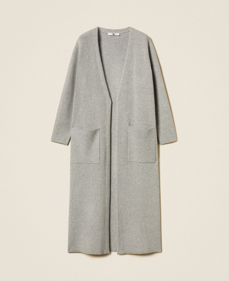 Maxi cardigan with pockets Light Grey Melange Woman 262LI3ABB_12837_S0