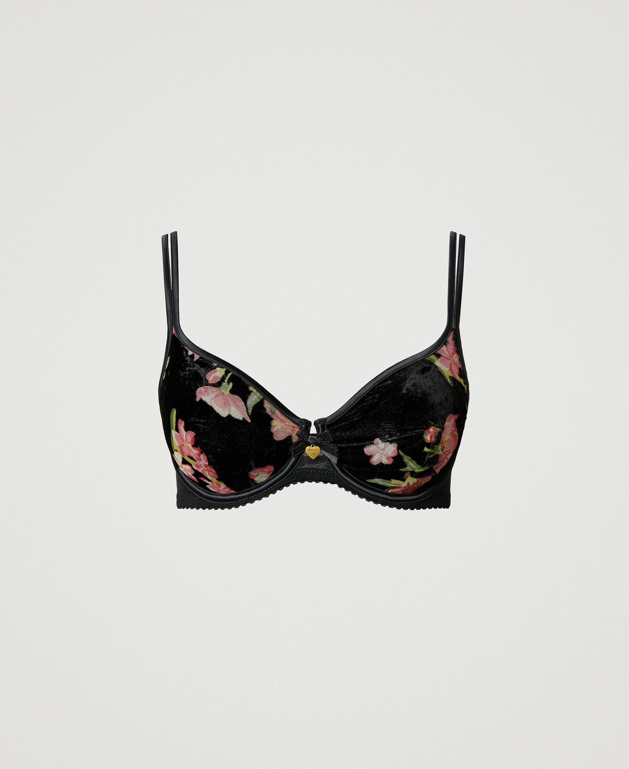 Scee by twin set Reggiseno con ferretto in velluto dévoré