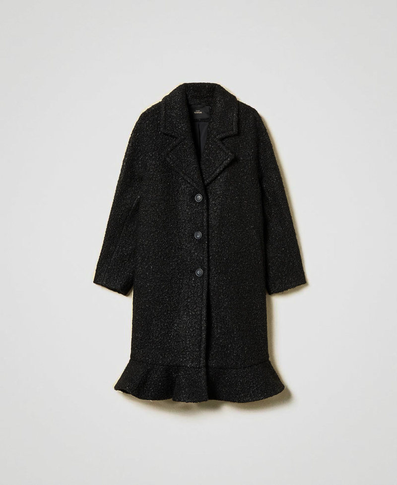 Curly wool cloth coat Black Woman 242AT2070_00006_S0
