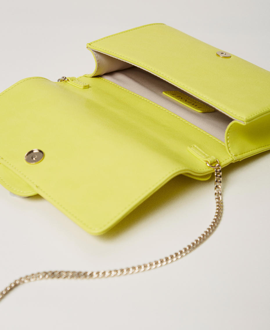 Shoulder bag with flap and Oval T Yellow Plum Girl 251GJ8016_12124_04