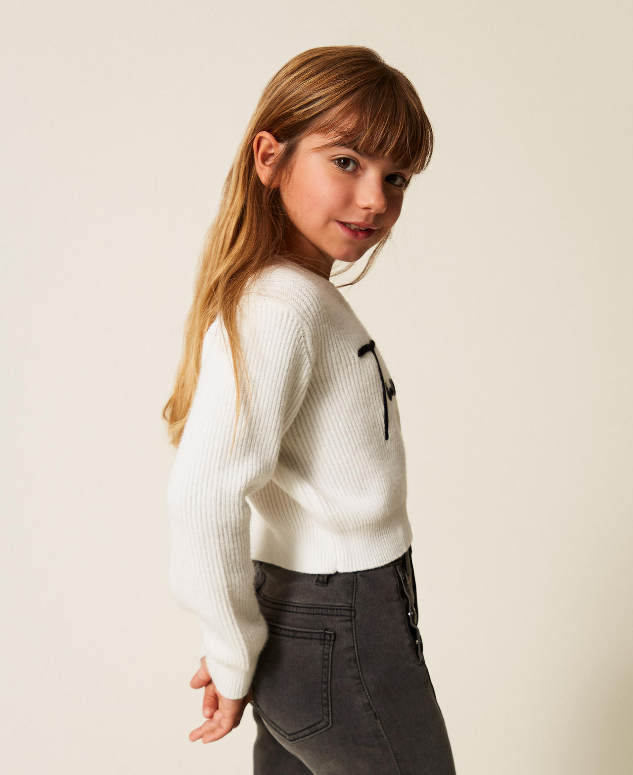 Girls’ jumper with embroidered logo Off White Girl 252GB3040_00526_02