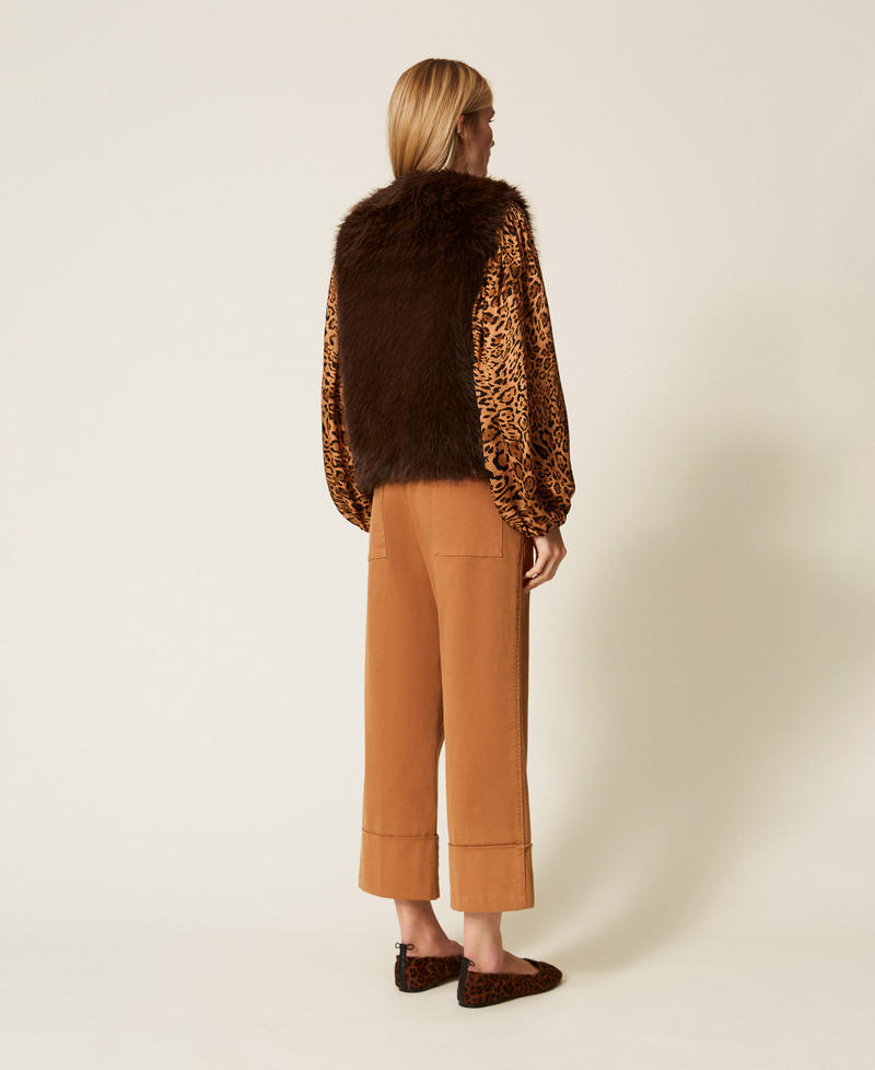 Bull cropped trousers Land Brown Woman 252TP2520_12605_03