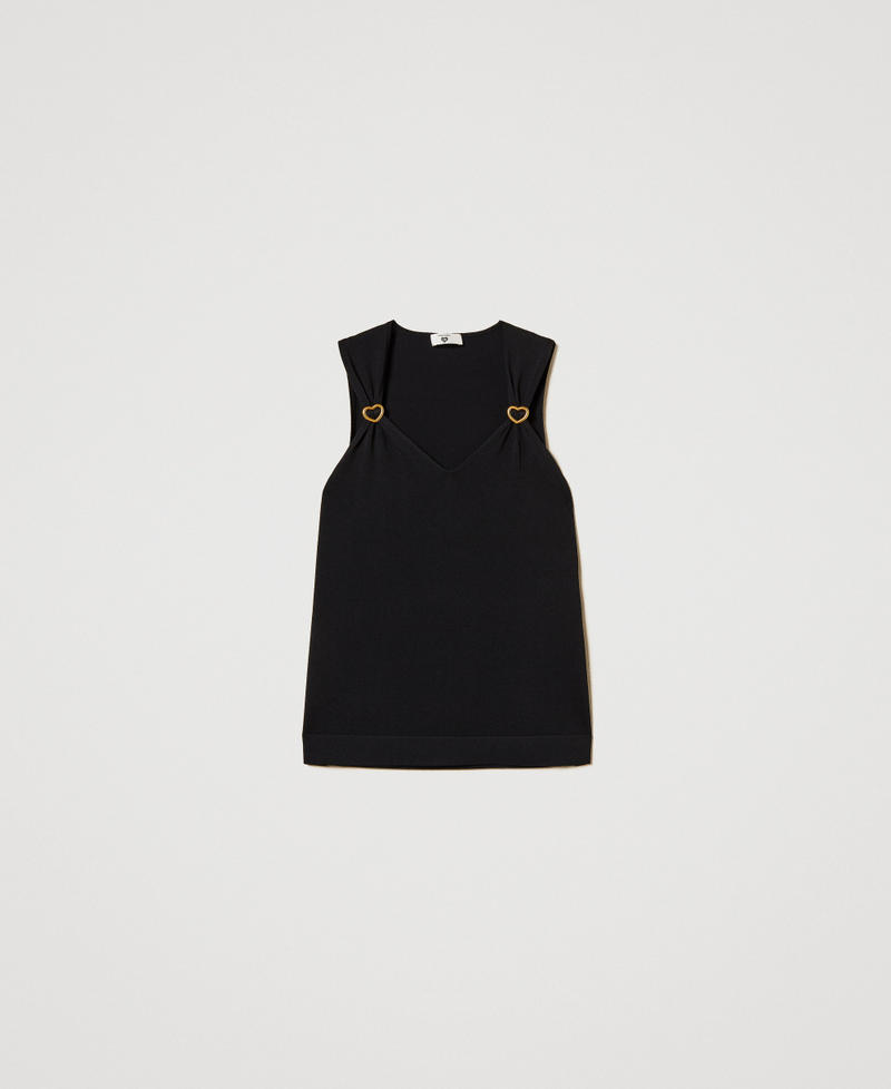 Knit top with heart sliders