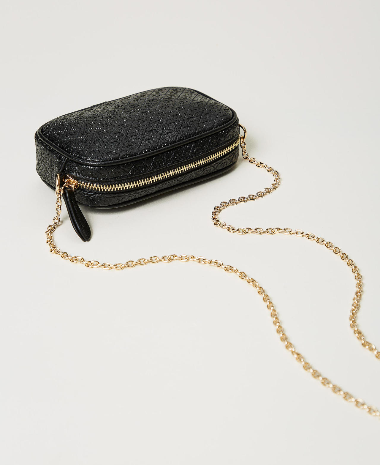 Mini borsa a tracolla con logo Nero Donna 251TH7027_00006_03