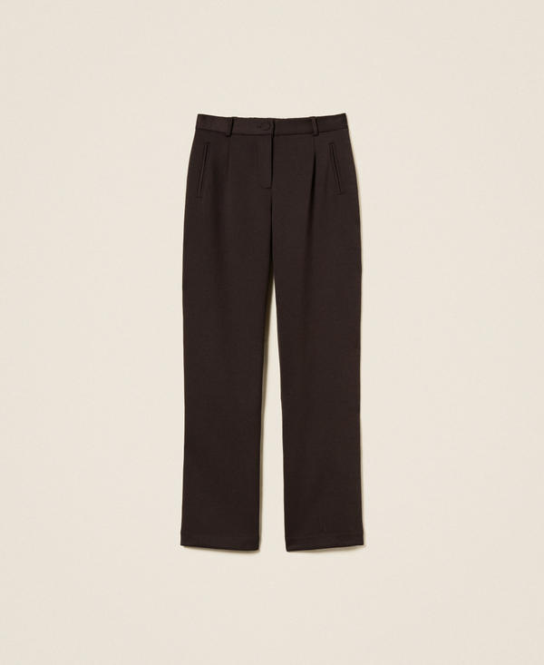 Широкие брюки из неопреновой ткани