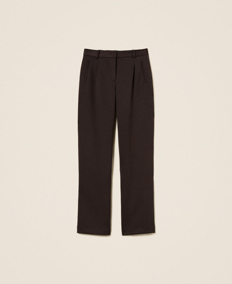 Wide scuba trousers Black Chocolate Woman 252LI2LCC_11054_S0