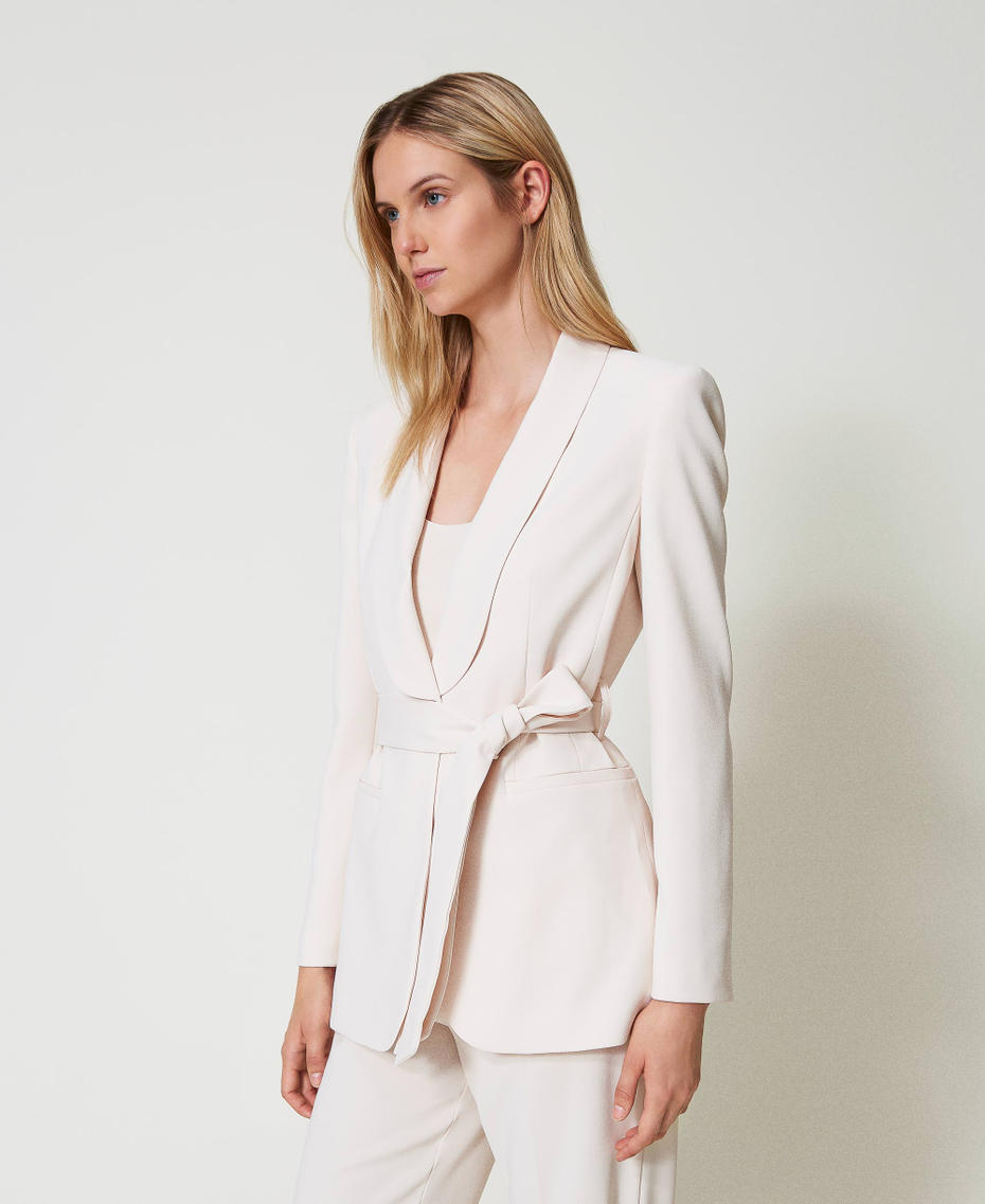 Blazer with belt and Oval T chain Old White Woman 242TP2086_11748_06
