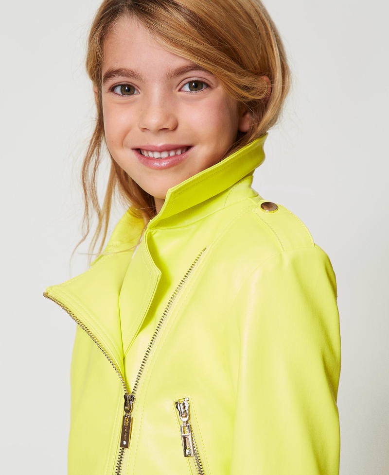 Bikerjacke aus Lederimitat Yellow Plum Mädchen 251GJ2561_12124_04