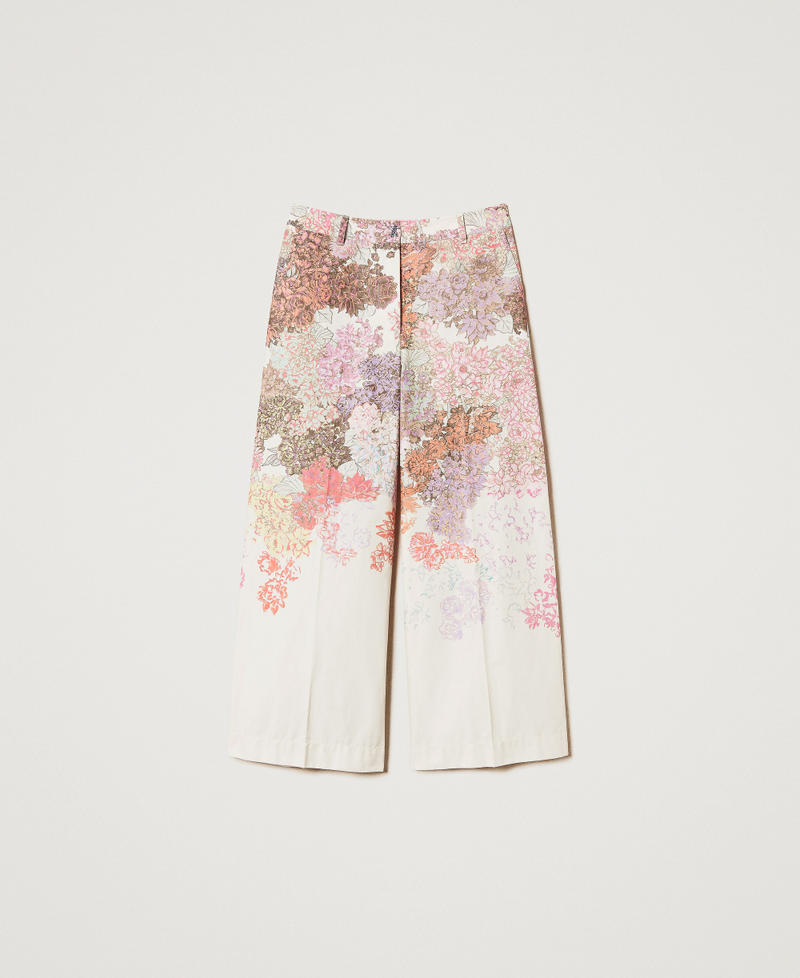 MYFO Cropped-Hose mit Blumenmotiv Summer Sand Camouflower Frau 251AQ2082_12416_0S
