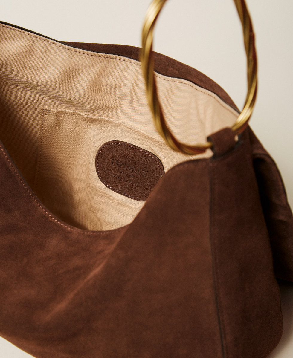 Borsa 'Liliane' media in suede Coffee Liqueur Donna 261TD8560_12110_04