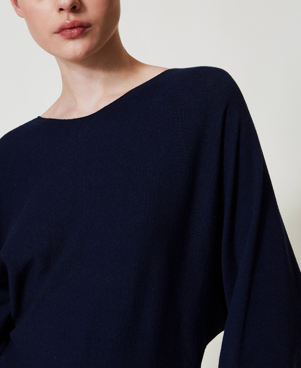 Maxipullover aus Viskosemischung Blue Night Frau 251TP3533_00238_04