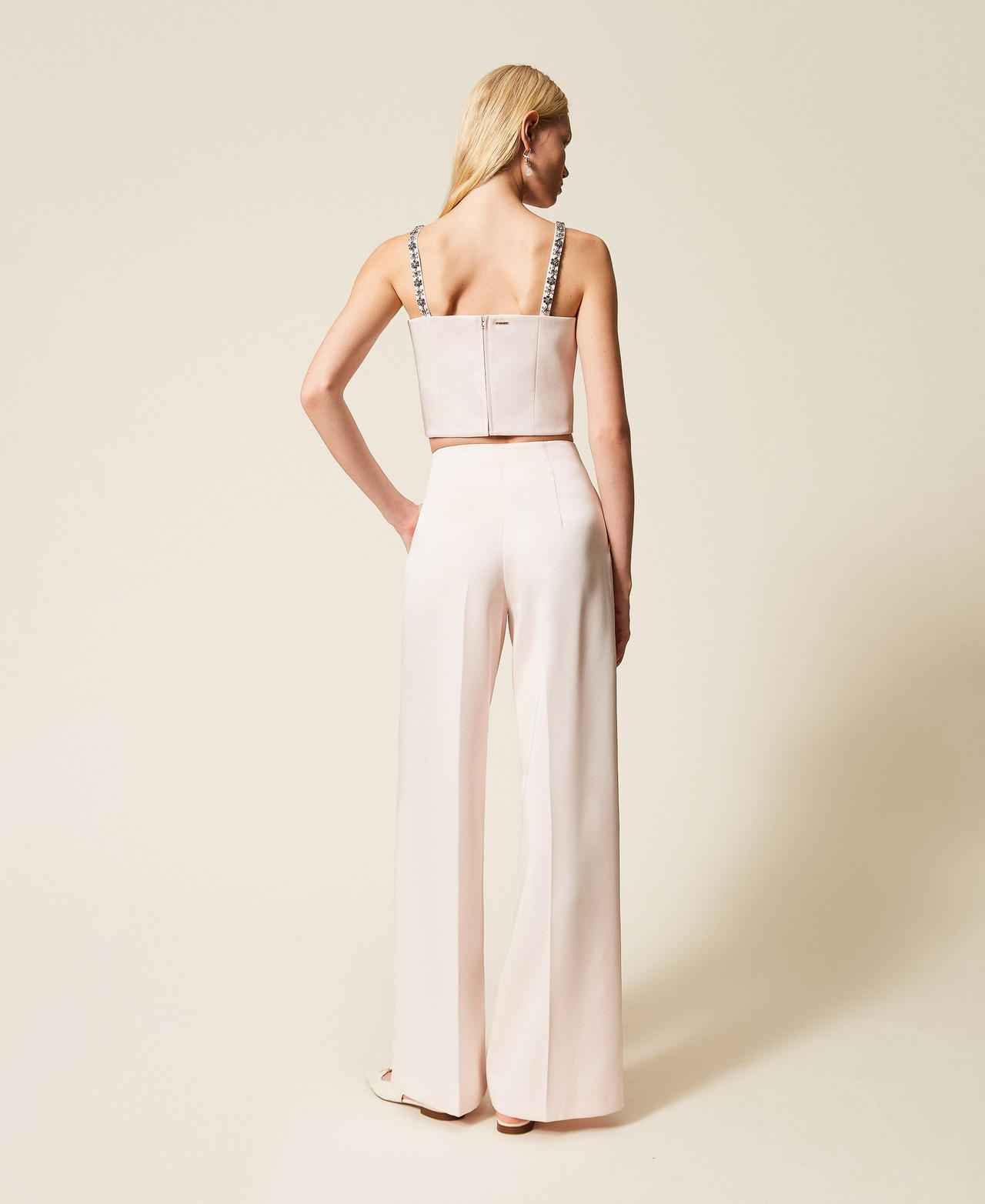 Duchess palazzo trousers Pink Sand Woman 261TP2417_00570_03