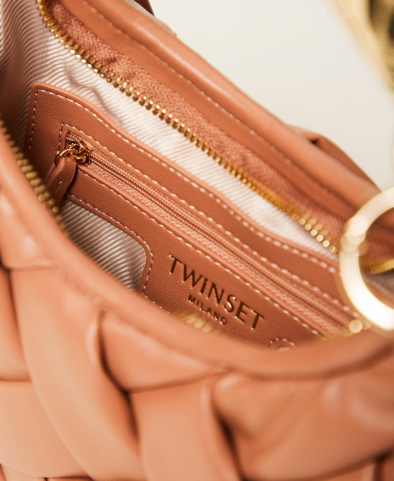 Handwoven &lsquo;Croissant&rsquo; bag Mocha Mousse Brown Woman 261TB7370_13168_04