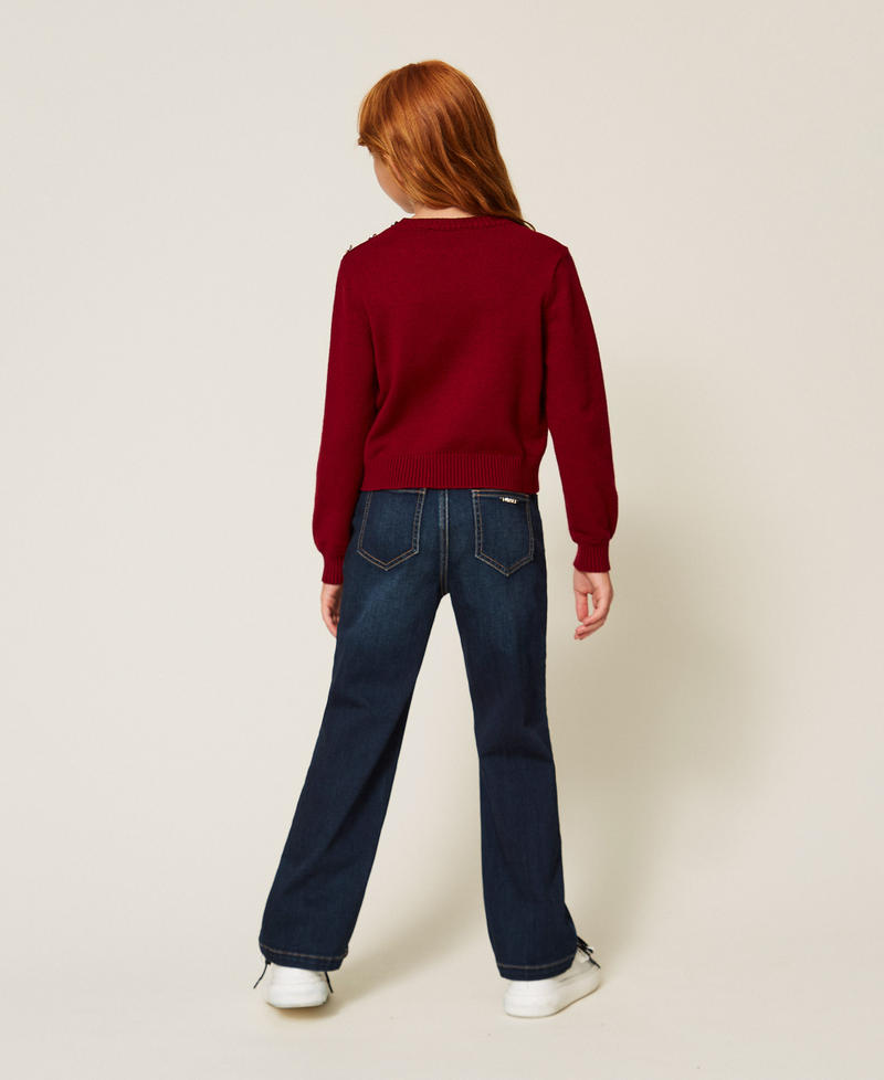 Sweter w paski z guzikami Red Ruby Dziewczynka 262GJ3031_13704_03