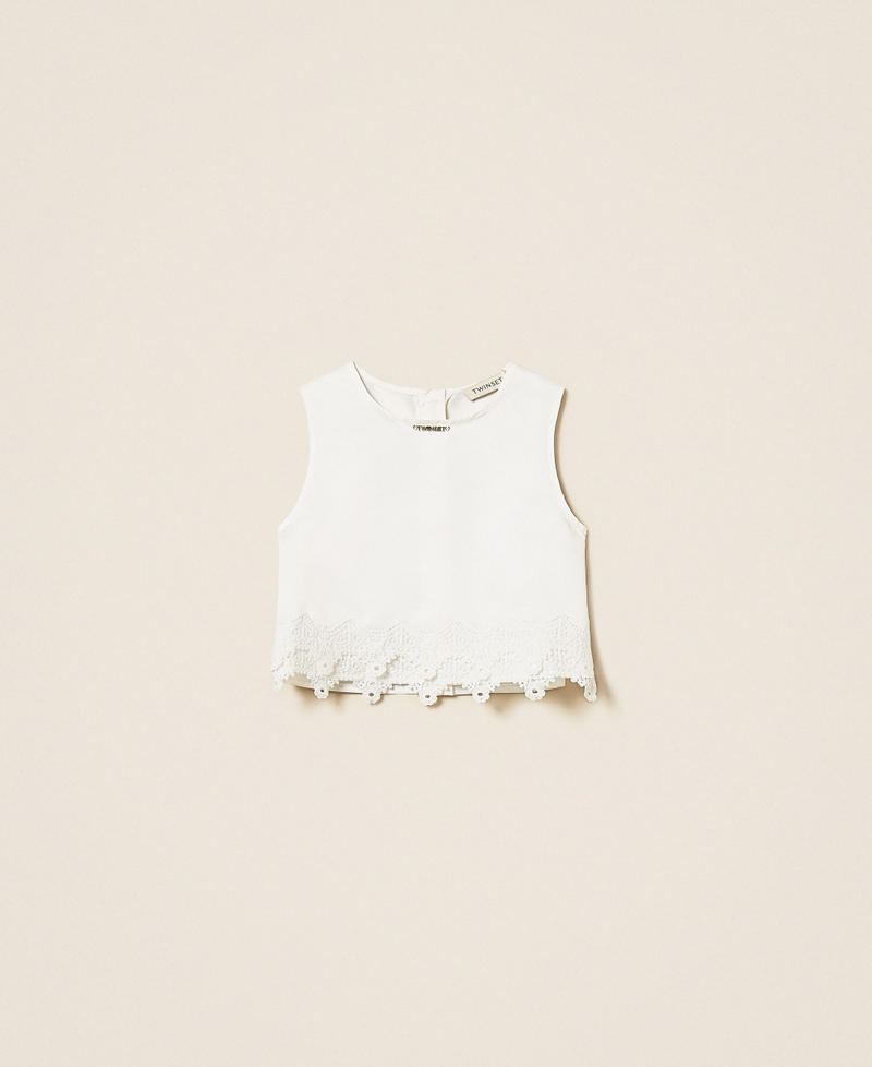 Girls&rsquo; cropped duchesse top Off White Girl 261GB2041_00526_S0