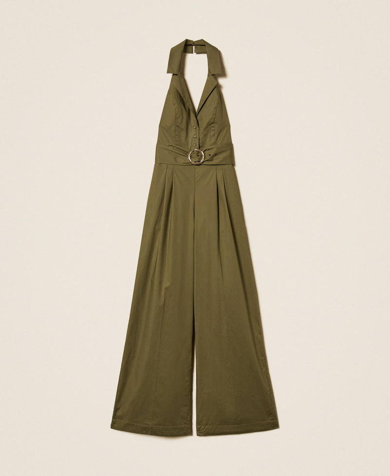 Tuta lunga in popeline Verde Alpino Donna 261TT2221_00914_S0