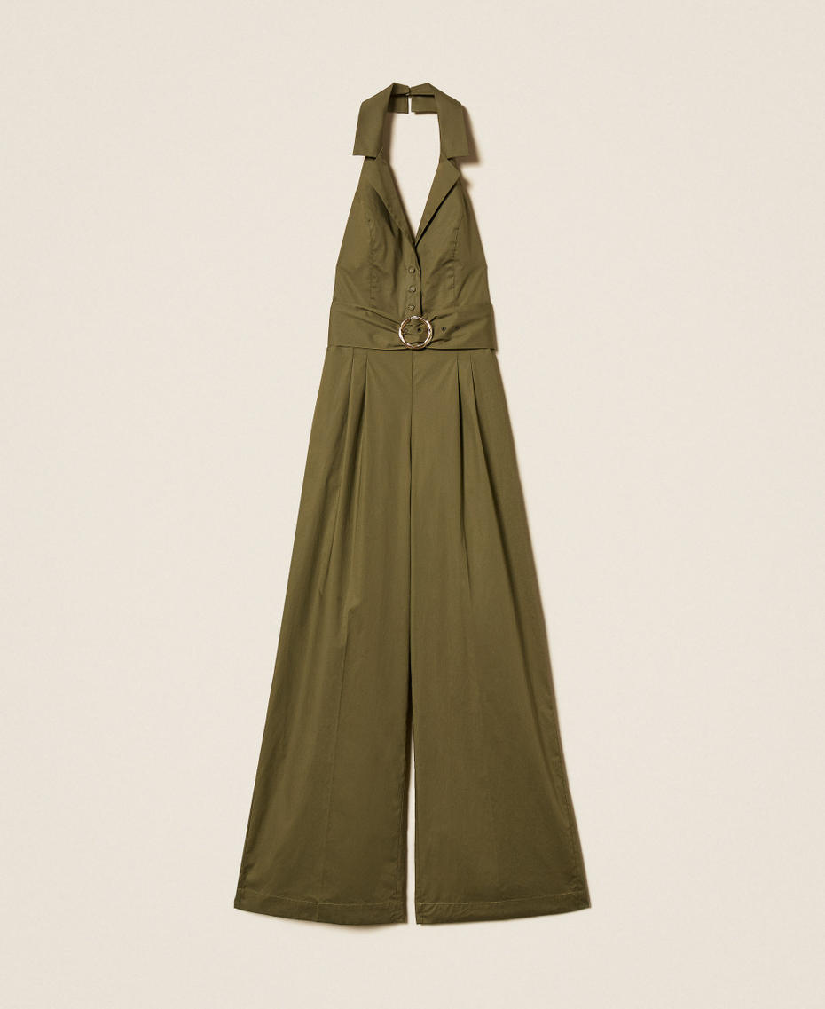 Tuta lunga in popeline Verde Alpino Donna 261TT2221_00914_S0