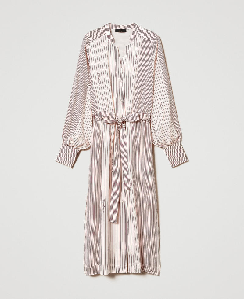 Midi satin shirt dress Funny Stripes Dark Love Potion Woman 251AP2203_12245_S0