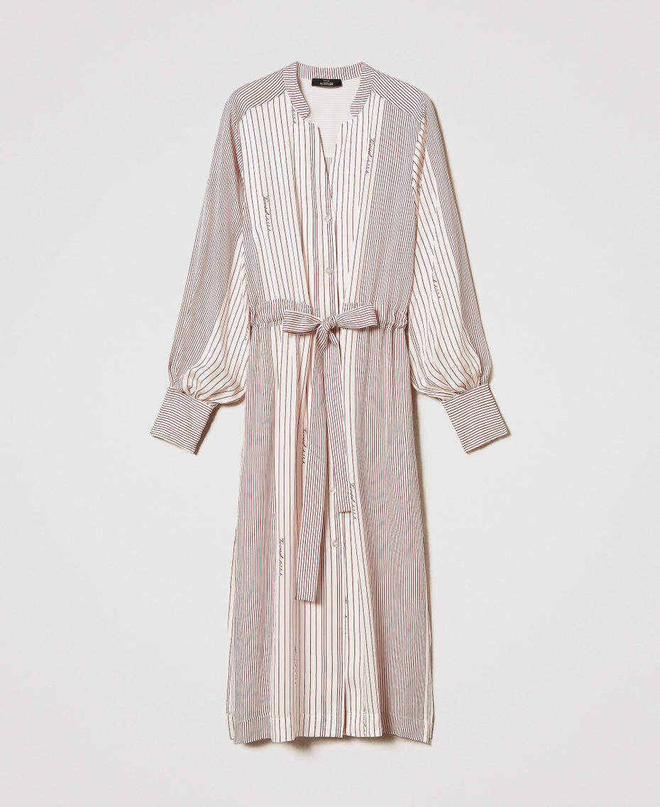 Midi satin shirt dress Funny Stripes Dark Love Potion Woman 251AP2203_12245_S0