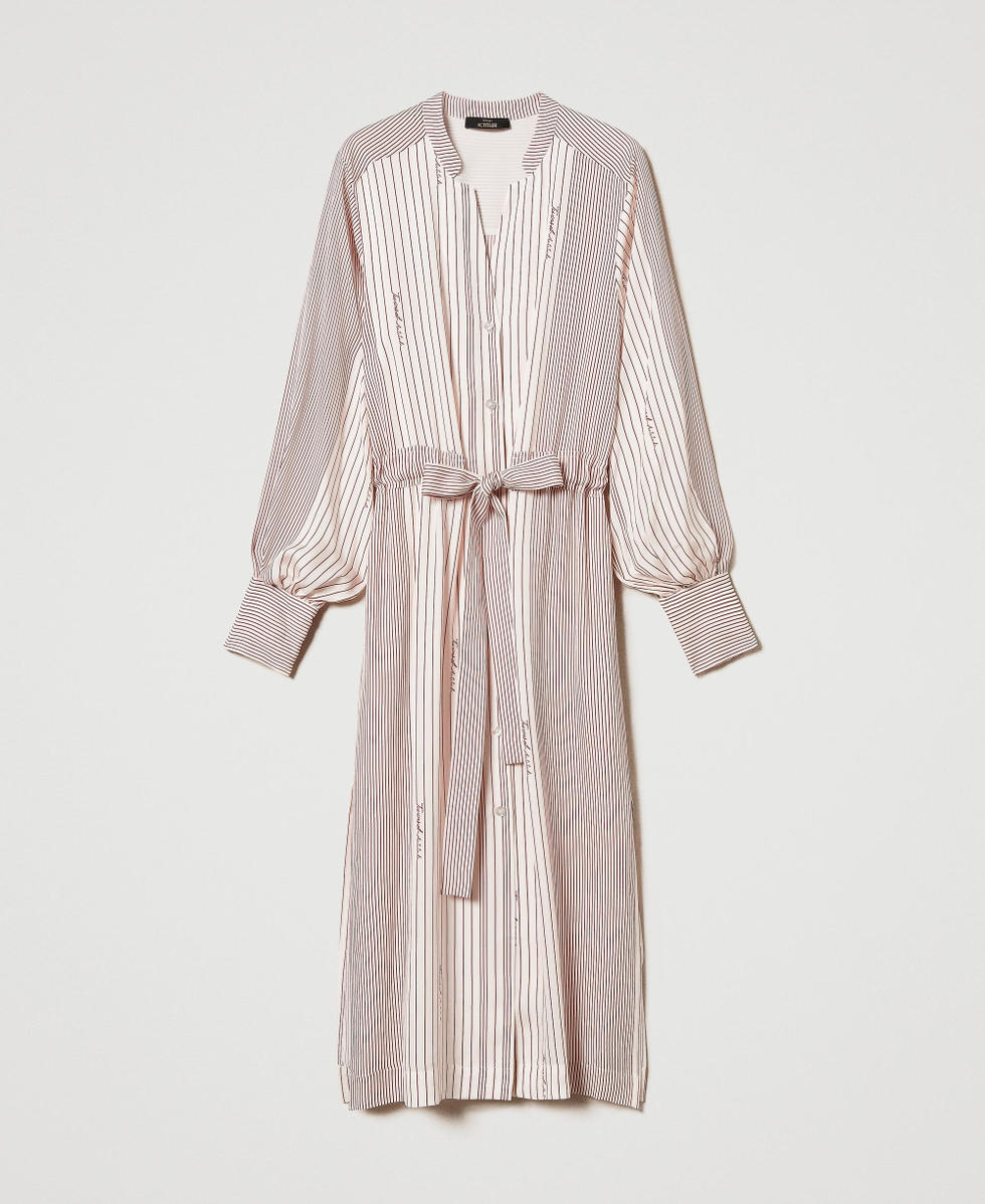 Midi satin shirt dress Funny Stripes Dark Love Potion Woman 251AP2203_12245_S0