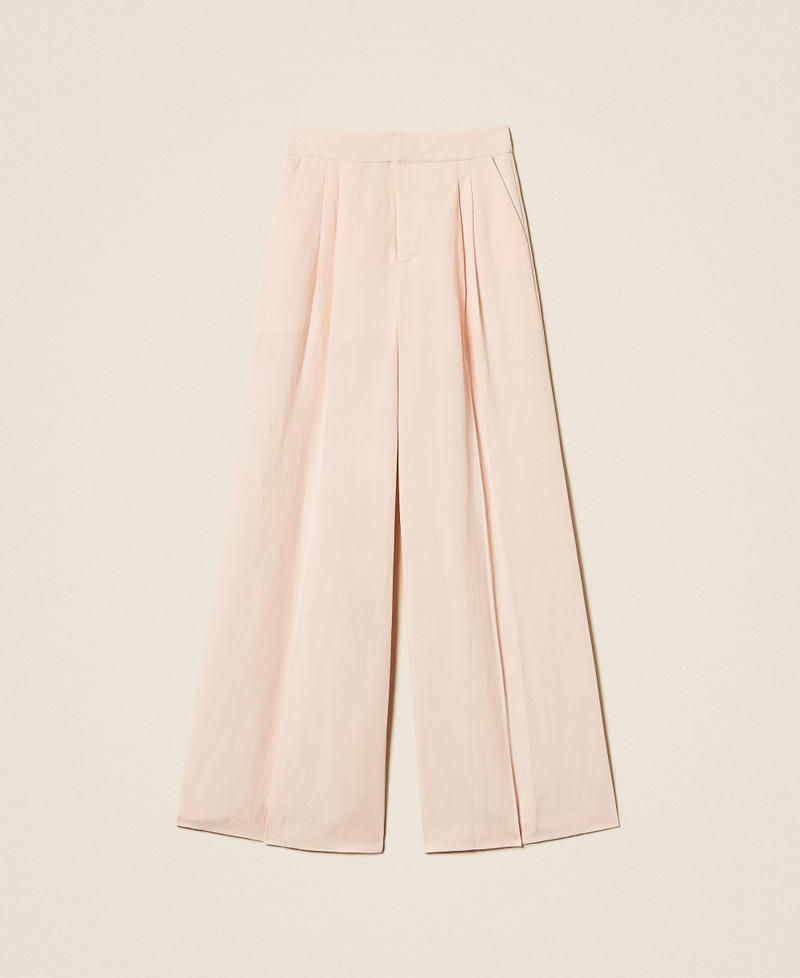 Pantalon ample en lin m&eacute;lang&eacute; Pearl Rose Femme 261TT2552_13144_S0