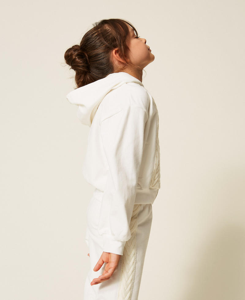 Hoodie with knitted insert White Snow Girl 262GJ2270_00282_02