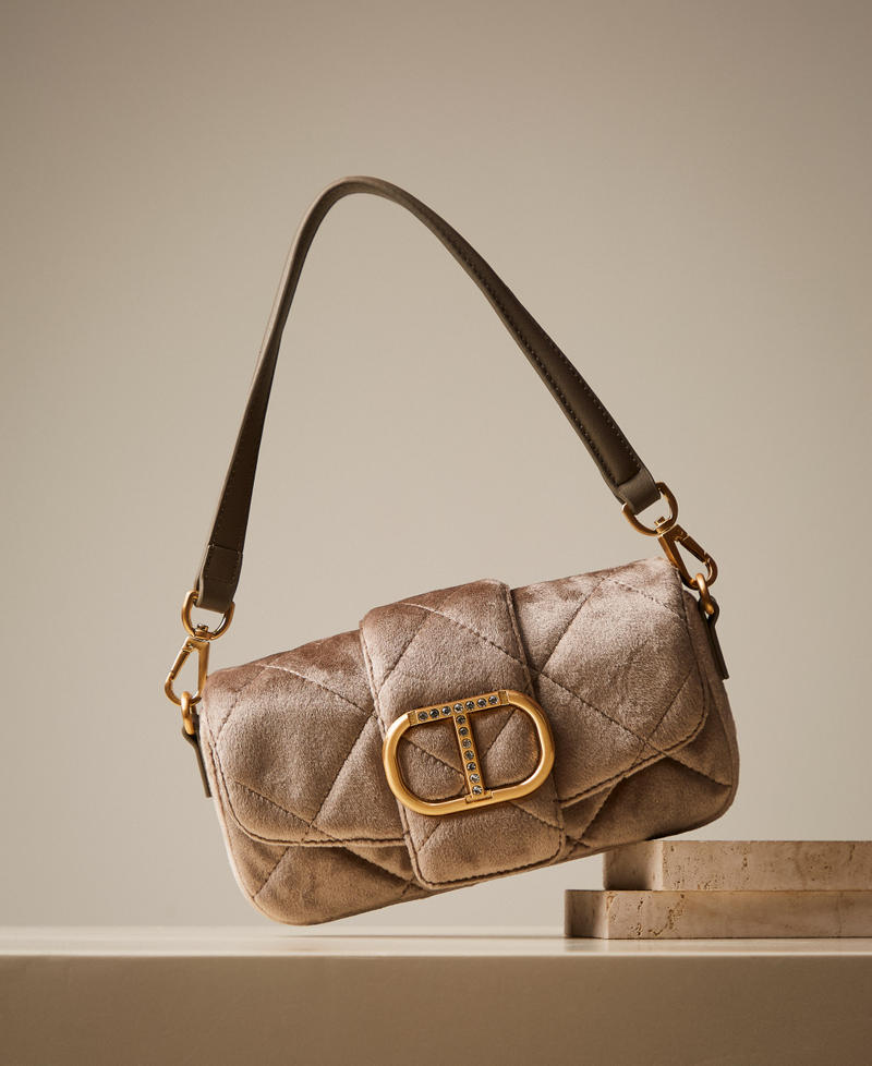Borsa a tracolla 'Amie' in velluto Natural Beige Donna 252TB7180_12129_PC