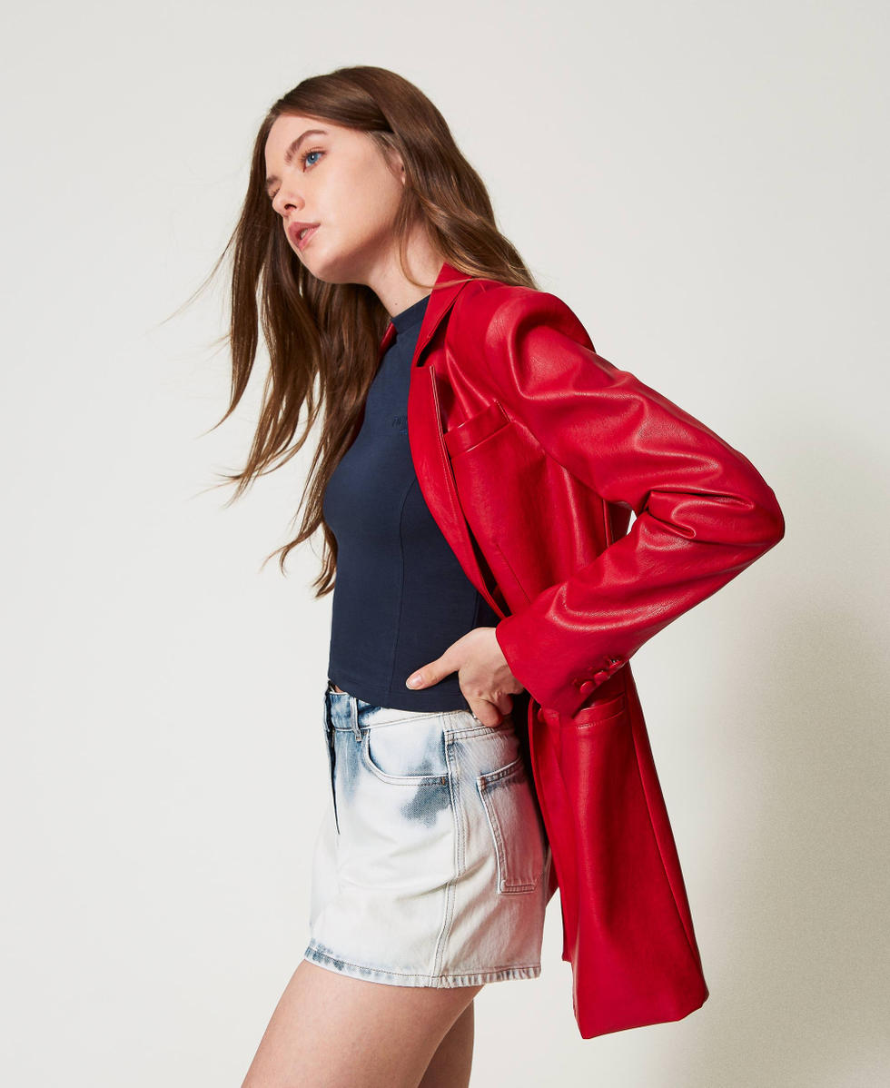 Super bleached denim shorts Bleach Denim Woman 251AP2450_03533_01