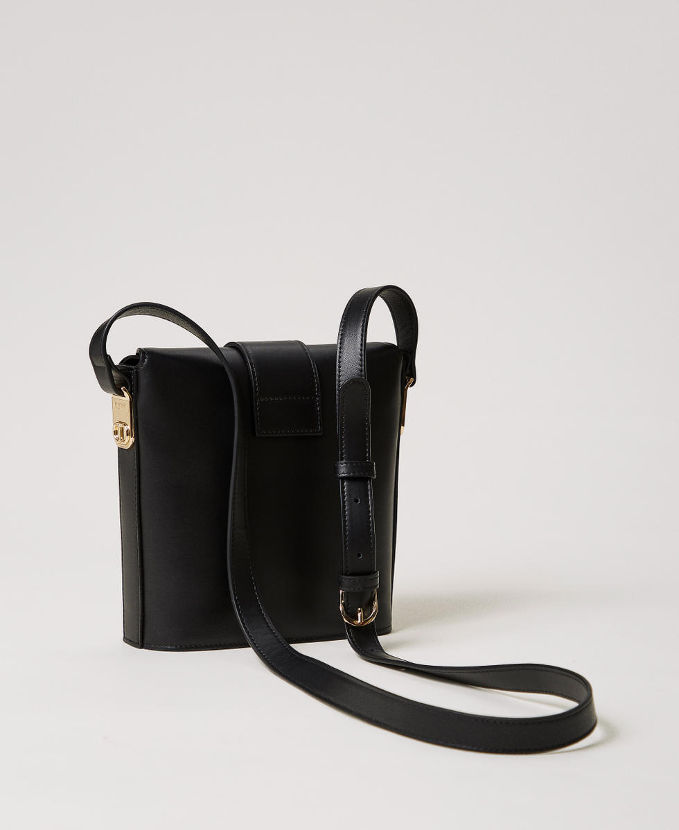 Leather bucket bag