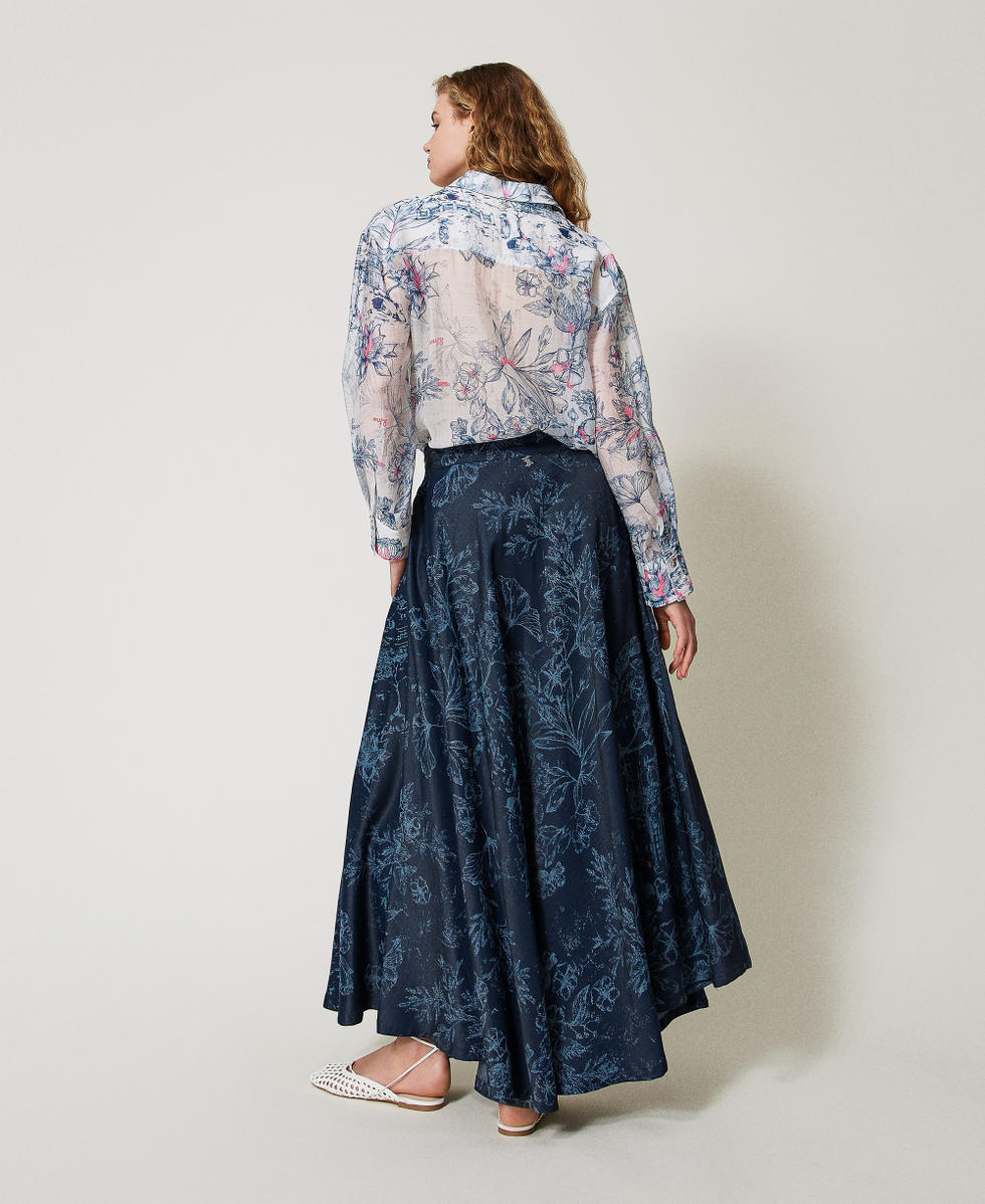 Falda larga MYFO vaquera de flores Denim Toile De Jouy Mujer 251AQ2114_12433_03