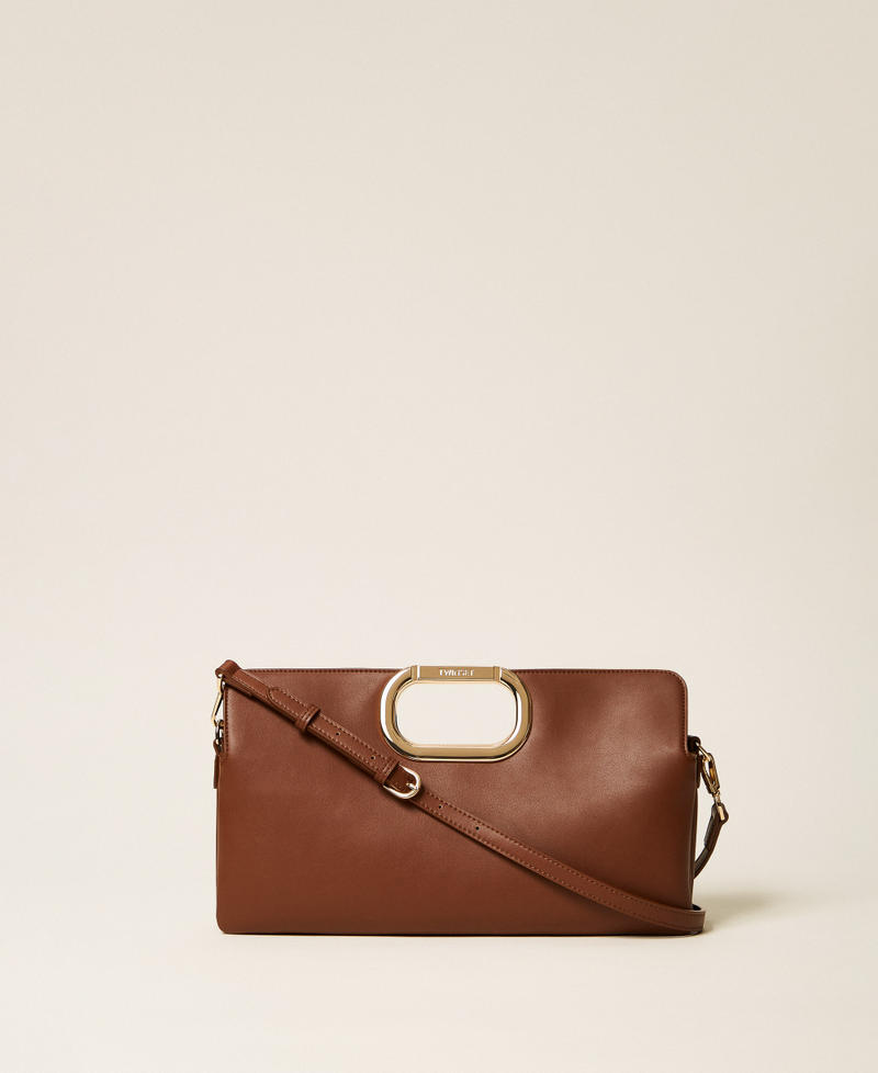 Clutch-Tasche Lila mit Logo-Henkel Darkness Brown Frau 262TB7130_13411_01