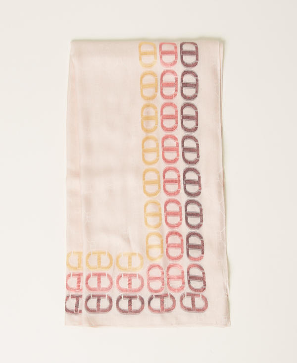 Jacquard keffiyeh with multicoloured Oval T