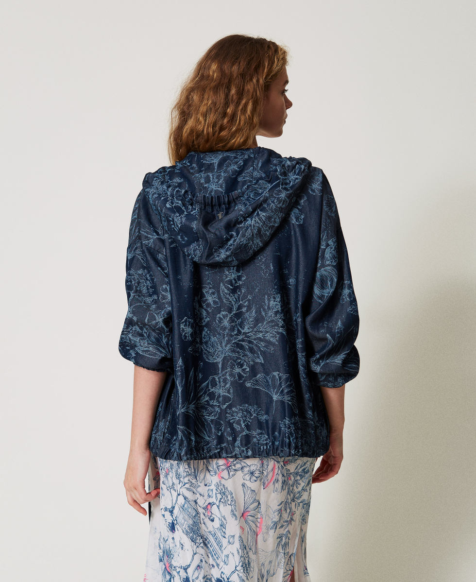 MYFO bomber jacket in floral denim Denim Toile de Jouy Woman 251AQ2110_12433_03